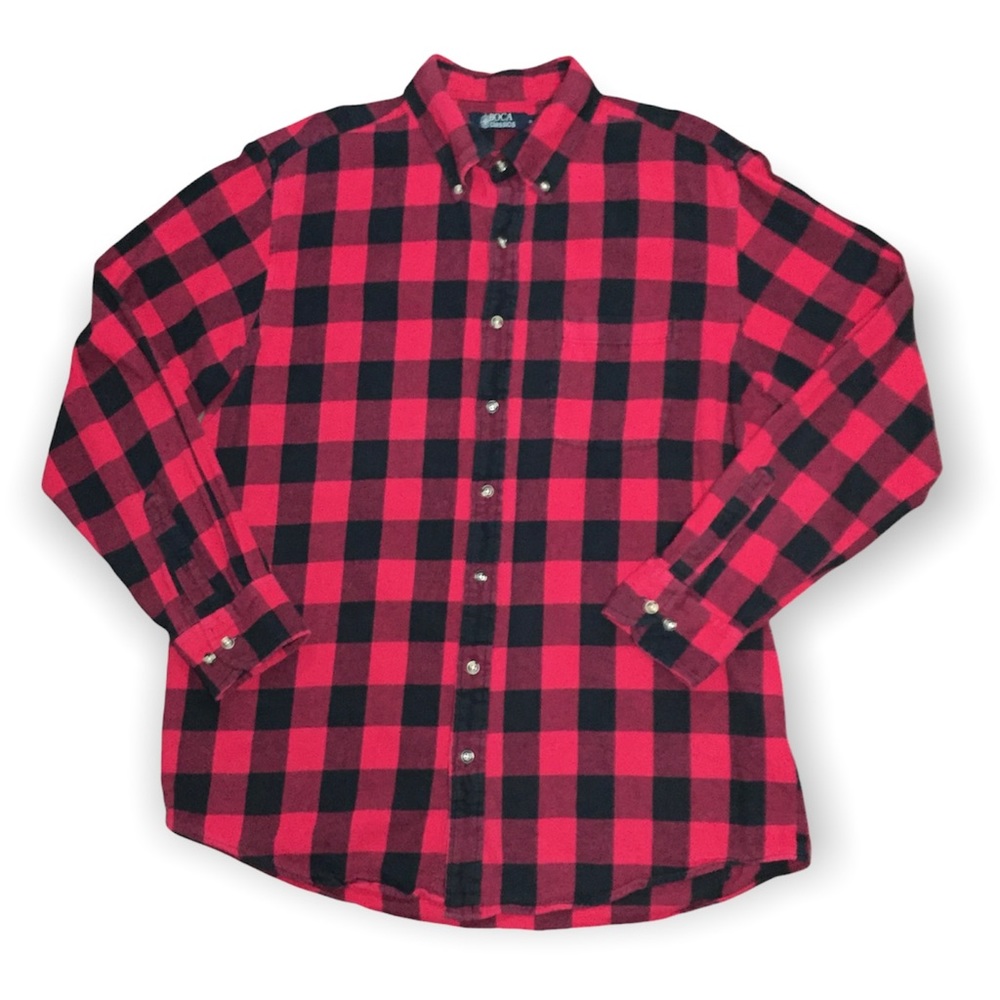 Vintage XL Buffalo Plaid Boca Classics Flannel Shirt